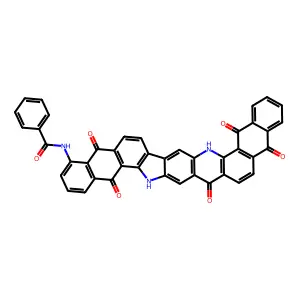 Benzamide, N-(9,10,15,18,20,21-hexahydro-5,10,15,18,21-pentaoxo-5H-naphtho[2,3-h]naphth[2',3':6,7]indolo[2,3-b]acridin-4-yl)- structure