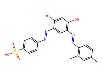 Benzenesulfonic acid, 4-((5-((2,4-dimethylphenyl)azo)-2,4-dihydroxyphenyl)azo)- structure