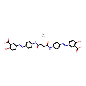 Benzoic acid, 3,3'-[(1,4-dioxo-2-butene-1,4-diyl)bis(imino-4,1-phenyleneazo)]bis[6-hydroxy-, disodium salt structure