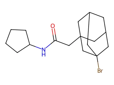 2-(3-bromo-1-adamantyl)-N-cyclopentylacetamide structure
