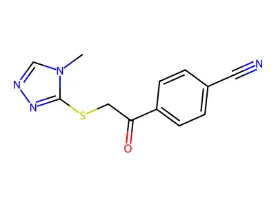 4-(2-((4-Methyl-4h-1,2,4-triazol-3-yl)thio)acetyl)benzonitrile structure