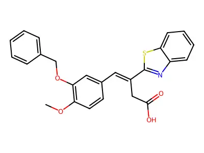 3-Benzothiazol-2-yl-4-(3-benzyloxy-4-methoxy-phenyl)-but-3-enoic acid structure