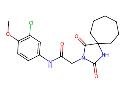 N-(3-chloro-4-methoxyphenyl)-2-(2,4-dioxo-1,3-diazaspiro[4.6]undecan-3-yl)acetamide structure