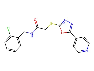 N-(2-chlorobenzyl)-2-((5-(pyridin-4-yl)-1,3,4-oxadiazol-2-yl)thio)acetamide structure