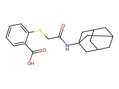 2-({[(Adamantan-1-yl)carbamoyl]methyl}sulfanyl)benzoic acid structure
