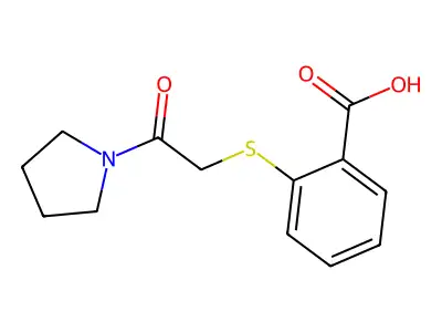 2-((2-Oxo-2-(pyrrolidin-1-yl)ethyl)sulfanyl)benzoic acid structure