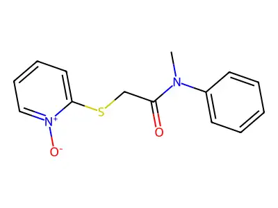 N-methyl-2-(1-oxidopyridin-1-ium-2-yl)sulfanyl-N-phenylacetamide structure