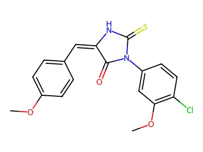 1-(4-chloro-3-methoxyphenyl)-4-[(4-methoxyphenyl)methylidene]-2-sulfanyl-4,5-dihydro-1H-imidazol-5-one structure