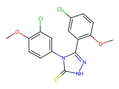5-(5-chloro-2-methoxyphenyl)-4-(3-chloro-4-methoxyphenyl)-4H-1,2,4-triazole-3-thiol structure