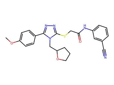 N-(3-Cyanophenyl)-2-[[5-(4-methoxyphenyl)-4-[(tetrahydro-2-furanyl)methyl]-4H-1,2,4-triazol-3-yl]thio]acetamide structure