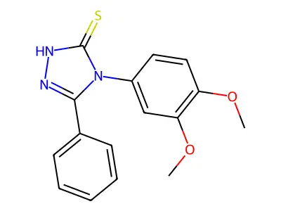 4-(3,4-dimethoxyphenyl)-5-phenyl-4H-1,2,4-triazole-3-thiol structure
