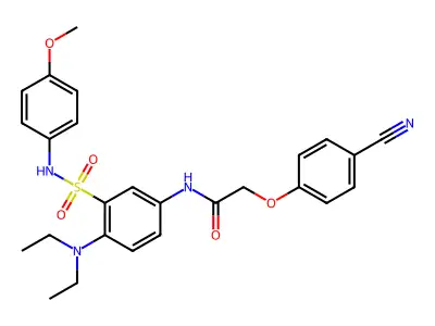 2-(4-Cyanophenoxy)-N-[4-(diethylamino)-3-[[(4-methoxyphenyl)amino]sulfonyl]phenyl]acetamide structure