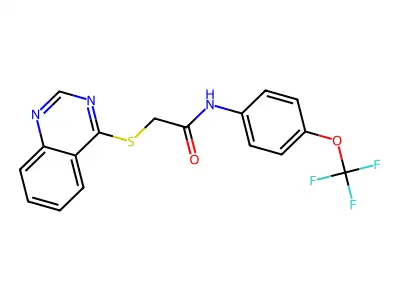 2-(quinazolin-4-ylthio)-N-(4-(trifluoromethoxy)phenyl)acetamide structure