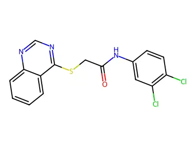 N-(3,4-dichlorophenyl)-2-(quinazolin-4-ylthio)acetamide structure