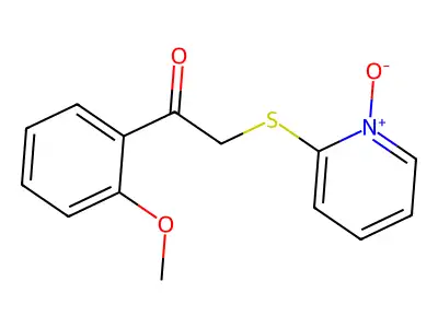 1-(2-Methoxyphenyl)-2-(1-oxidopyridin-1-ium-2-yl)sulfanylethanone structure