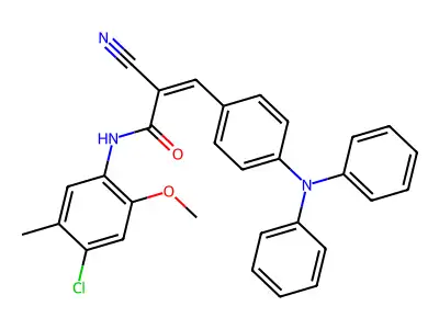 N-(4-Chloro-2-methoxy-5-methylphenyl)-2-cyano-3-[4-(diphenylamino)phenyl]prop-2-enamide structure