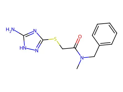 2-[(5-amino-1H-1,2,4-triazol-3-yl)sulfanyl]-N-benzyl-N-methylacetamide structure