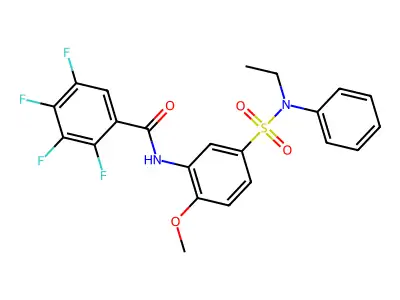 N-[5-[ethyl(phenyl)sulfamoyl]-2-methoxyphenyl]-2,3,4,5-tetrafluorobenzamide structure