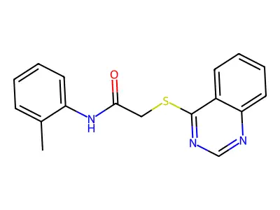 2-(quinazolin-4-ylthio)-N-(o-tolyl)acetamide structure