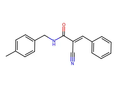 (Z)-2-cyano-N-[(4-methylphenyl)methyl]-3-phenylprop-2-enamide structure