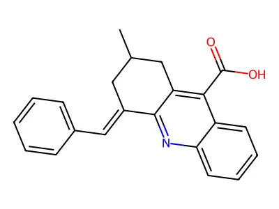 4-benzylidene-2-methyl-2,3-dihydro-1H-acridine-9-carboxylic Acid structure
