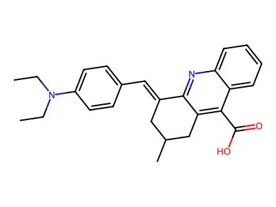 4-(4-Diethylamino-benzylidene)-2-methyl-1,2,3,4-tetrahydro-acridine-9-carboxylic acid structure