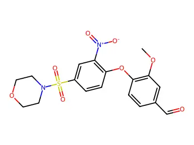 3-Methoxy-4-(4-morpholin-4-ylsulfonyl-2-nitrophenoxy)benzaldehyde structure