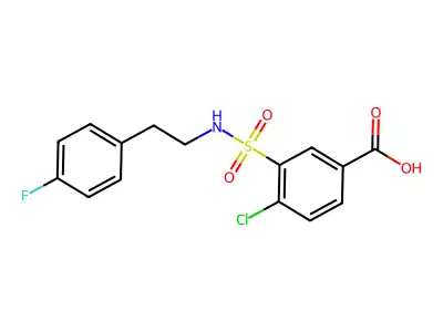 4-Chloro-3-{[2-(4-fluorophenyl)ethyl]sulfamoyl}benzoic acid structure