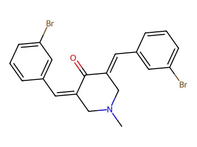 3,5-Bis[(3-bromophenyl)methylidene]-1-methylpiperidin-4-one structure