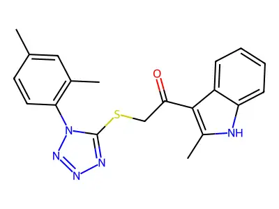 2-[[1-(2,4-Dimethylphenyl)-1H-tetrazol-5-yl]thio]-1-(2-methyl-1H-indol-3-yl)ethanone structure