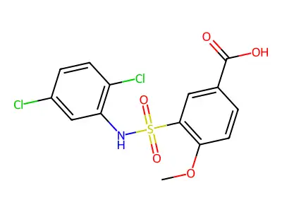 3-[(2,5-Dichlorophenyl)sulfamoyl]-4-methoxybenzoic acid structure