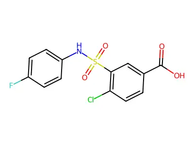 4-chloro-3-[(4-fluorophenyl)sulfamoyl]benzoic Acid structure