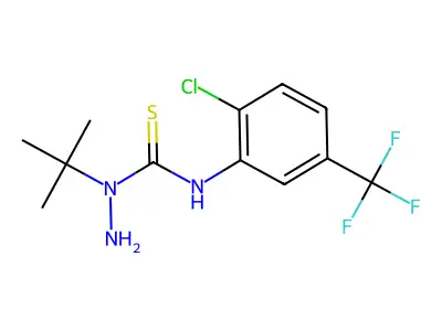 3-Amino-3-tert-butyl-1-[2-chloro-5-(trifluoromethyl)phenyl]thiourea structure