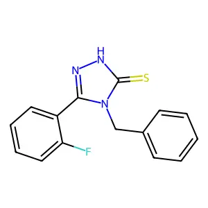 4-benzyl-5-(2-fluorophenyl)-4H-1,2,4-triazole-3-thiol structure
