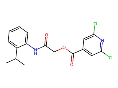 {[2-(Propan-2-yl)phenyl]carbamoyl}methyl 2,6-dichloropyridine-4-carboxylate structure