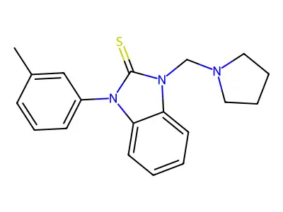 1,3-Dihydro-1-(3-methylphenyl)-3-(1-pyrrolidinylmethyl)-2H-benzimidazole-2-thione structure