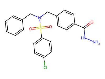 N-benzyl-4-chloro-N-{[4-(hydrazinecarbonyl)phenyl]methyl}benzene-1-sulfonamide structure