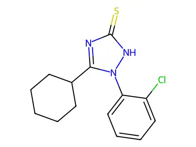 1-(2-chlorophenyl)-5-cyclohexyl-1H-1,2,4-triazole-3-thiol structure