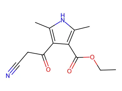 ethyl 4-(2-cyanoacetyl)-2,5-dimethyl-1H-pyrrole-3-carboxylate structure