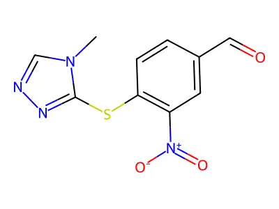 4-[(4-methyl-4H-1,2,4-triazol-3-yl)sulfanyl]-3-nitrobenzaldehyde structure