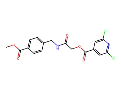({[4-(methoxycarbonyl)phenyl]methyl}carbamoyl)methyl 2,6-dichloropyridine-4-carboxylate structure