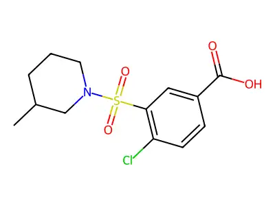 4-Chloro-3-(3-methyl-piperidine-1-sulfonyl)-benzoic acid structure