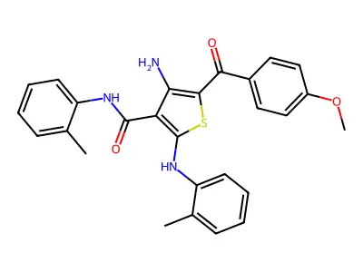 4-amino-5-(4-methoxybenzoyl)-2-(2-methylanilino)-N-(2-methylphenyl)thiophene-3-carboxamide structure