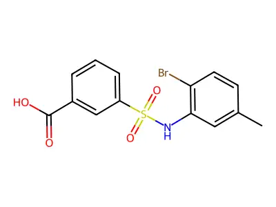3-[(2-Bromo-5-methylphenyl)sulfamoyl]benzoic acid structure