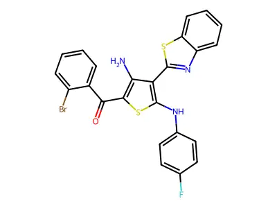 [3-Amino-4-(2-benzothiazolyl)-5-[(4-fluorophenyl)amino]-2-thienyl](2-bromophenyl)methanone structure