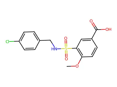 3-(((4-Chlorophenyl)methyl)sulfamoyl)-4-methoxybenzoic acid structure