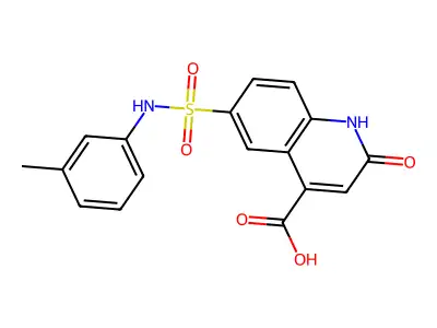 2-Hydroxy-6-[(3-methylphenyl)sulfamoyl]quinoline-4-carboxylic acid structure