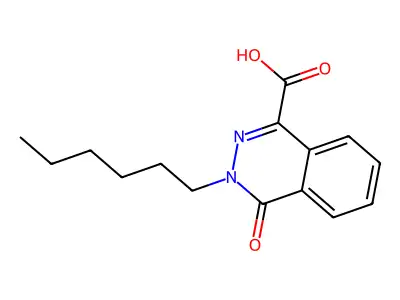 3-Hexyl-4-oxo-3,4-dihydrophthalazine-1-carboxylic acid structure