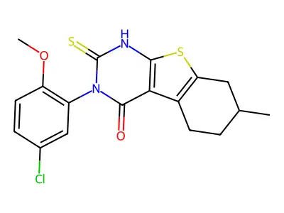 4-(5-Chloro-2-methoxyphenyl)-11-methyl-5-sulfanyl-8-thia-4,6-diazatricyclo[7.4.0.0,2,7]trideca-1(9),2(7),5-trien-3-one structure