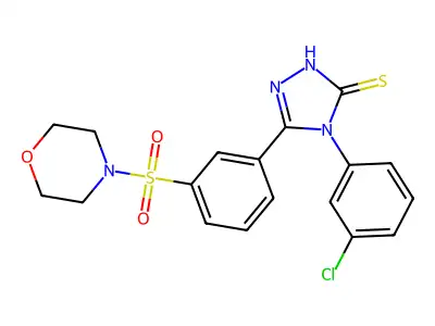 4-(3-chlorophenyl)-5-[3-(morpholine-4-sulfonyl)phenyl]-4H-1,2,4-triazole-3-thiol structure